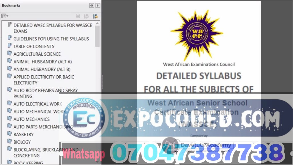 WAEC SYLLABUS FOR Food and Nutrition 